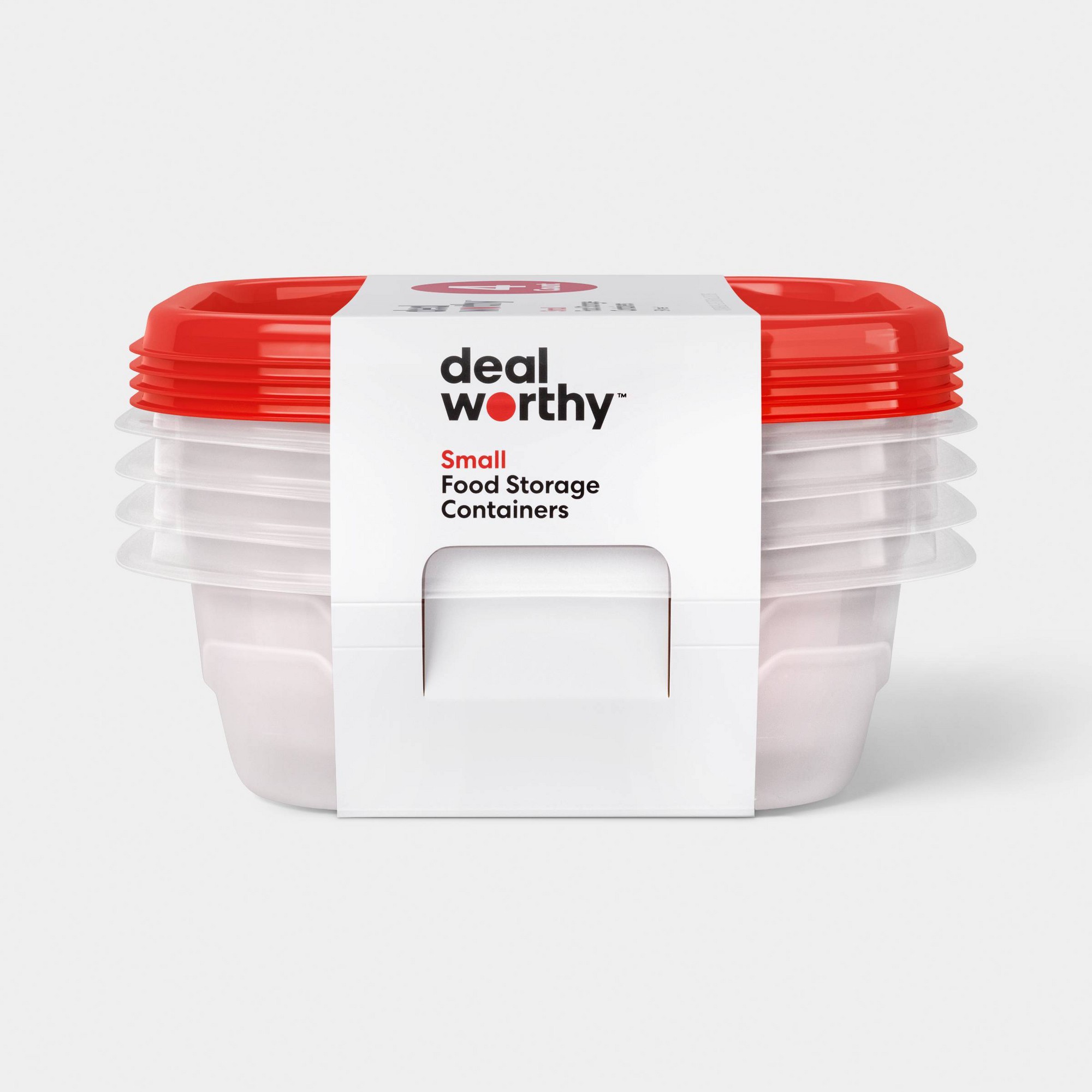 Food Storage Square Containers - Wadah Penyimpanan Makanan Persegi Kecil 4ct