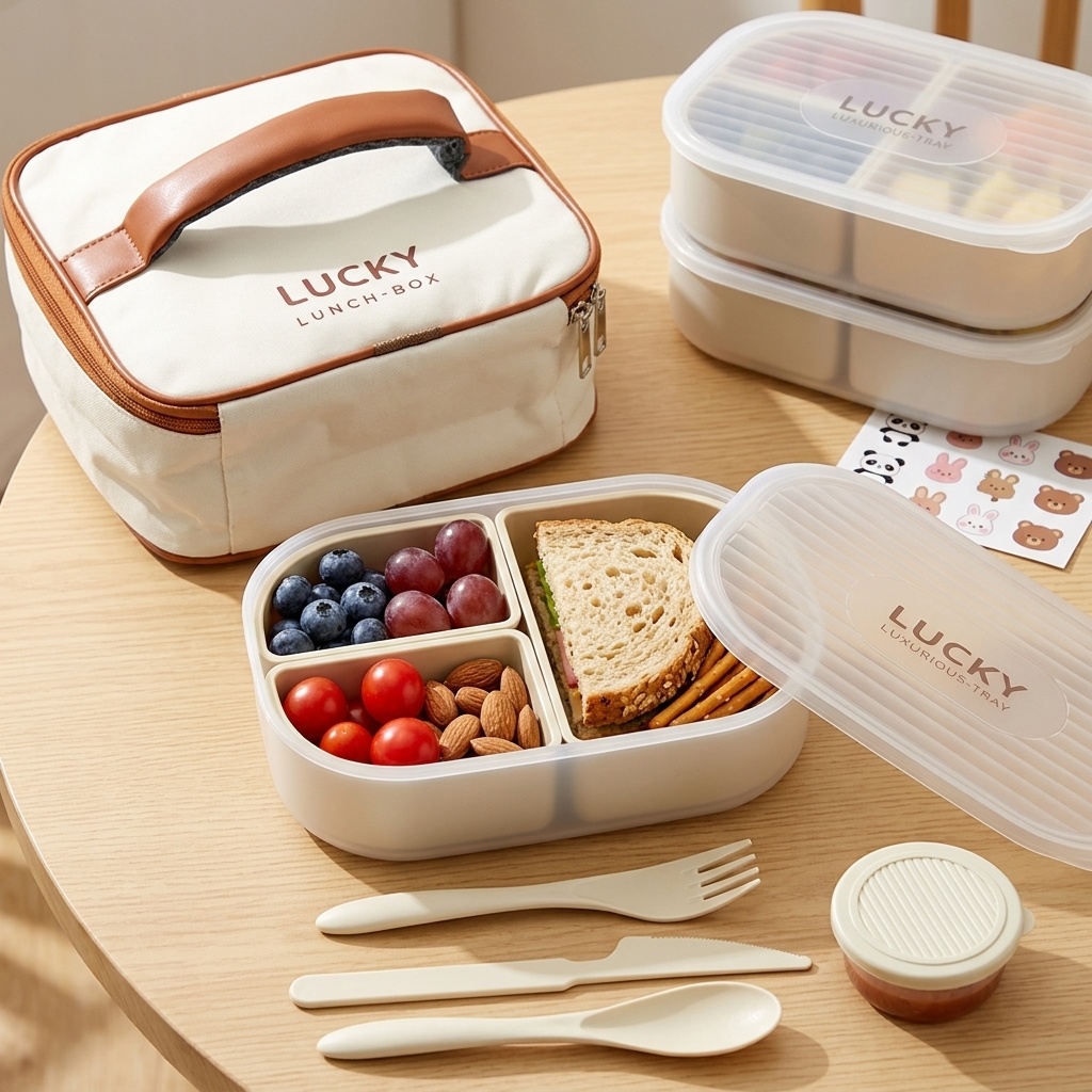 Food Storage Safety - Kotak Makan Siang Plastik Terbagi Portabel