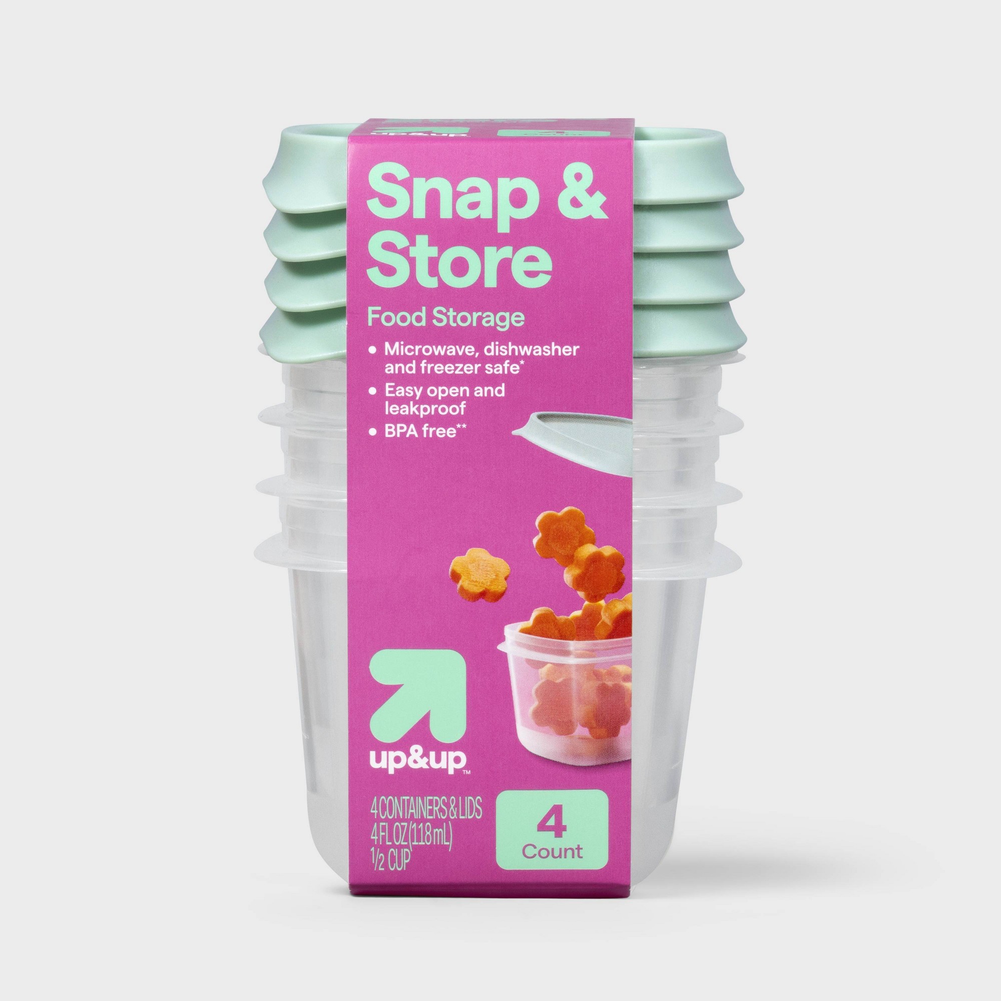 Food Storage Square Containers - Wadah Penyimpanan Makanan Mini Persegi 4ct,