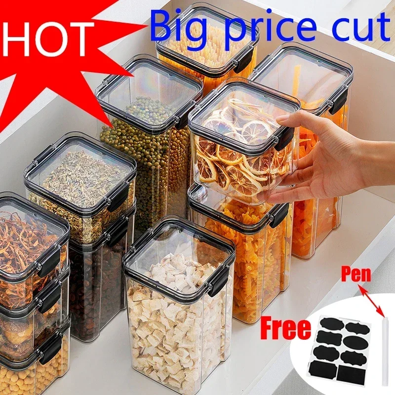 Food Storage Kitchen Container Set - 460-1800Ml Set Stackable Dapur Disegel Botol