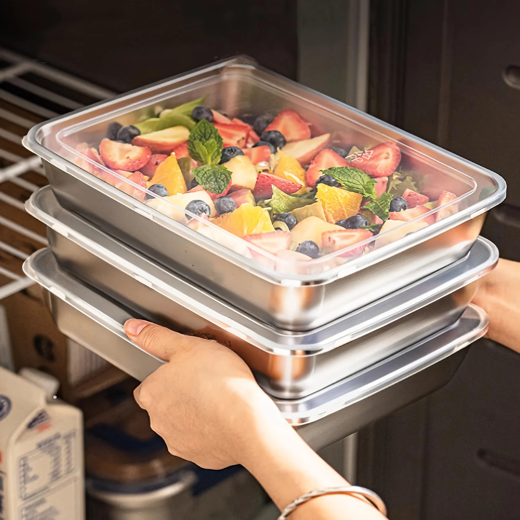 Stainless Lunch Box - 3pcs Wadah Makanan & Kotak Makan