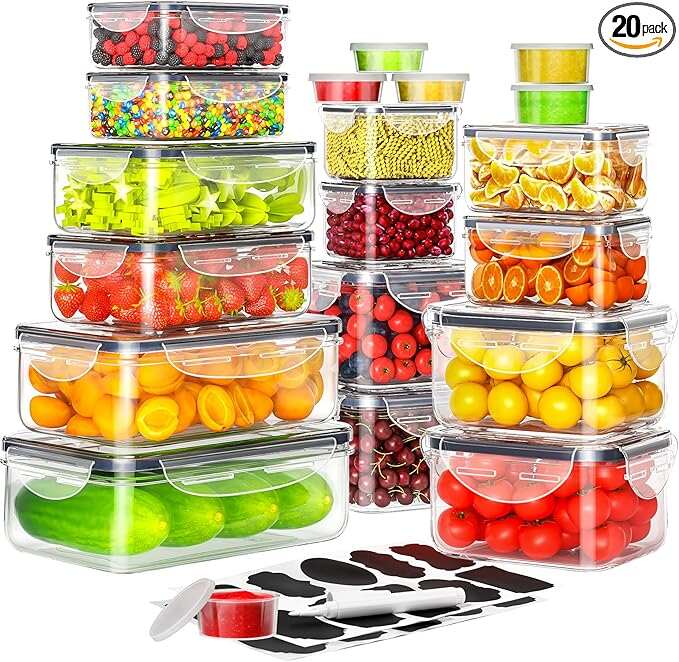 Food Storage Kitchen Container Set - 「Pengiriman Gratis」 40 Pcs Set Wadah