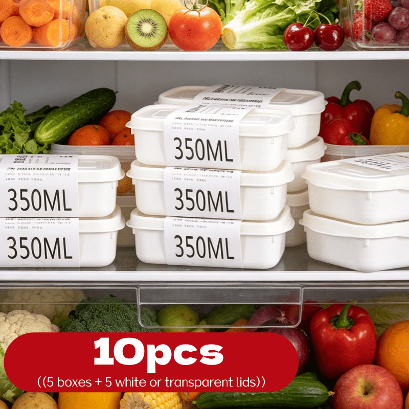 Food Storage Square Containers - 10 Buah Set Kotak Penyimpanan Makanan