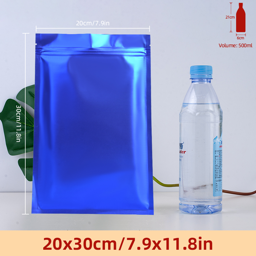 Food Storage Usa - 100 Buah Kantong Ritsleting Foil Biru