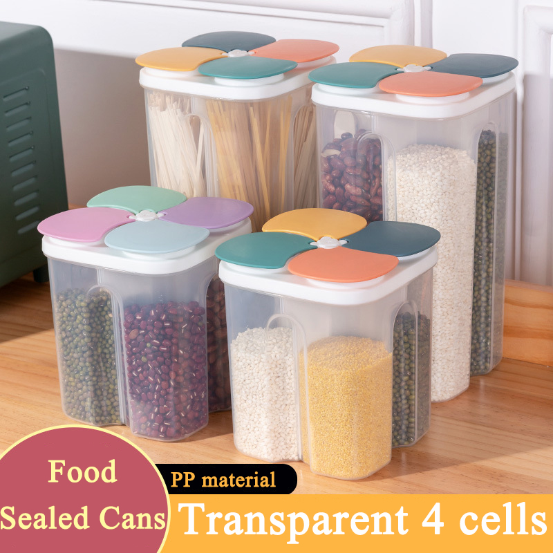 Food Storage Kitchen Container Set - Kotak penyimpanan sereal dapur plastik 4