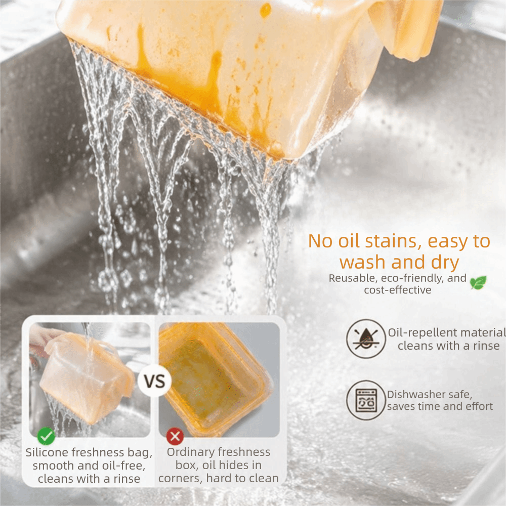 Food Storage And Temperature - Kantong Penyimpanan Makanan Silikon Anti Bocor,