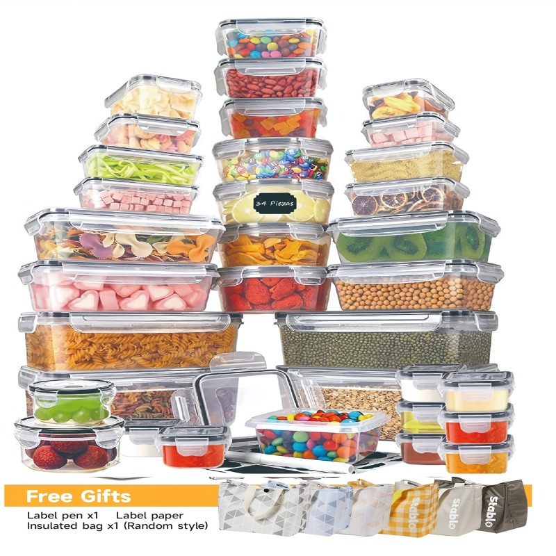 Food Storage Kitchen Container Set - 48PCS Set Wadah Penyimpanan Makanan Bebas
