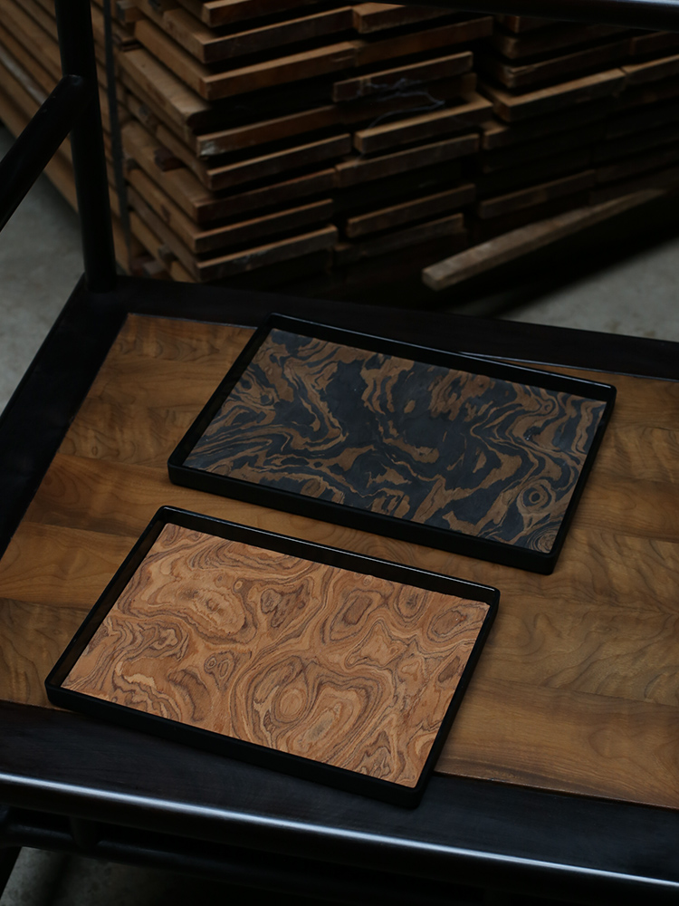 Food Storage Medieval - Nampan Sajian Kayu Veneer Alami Diamine