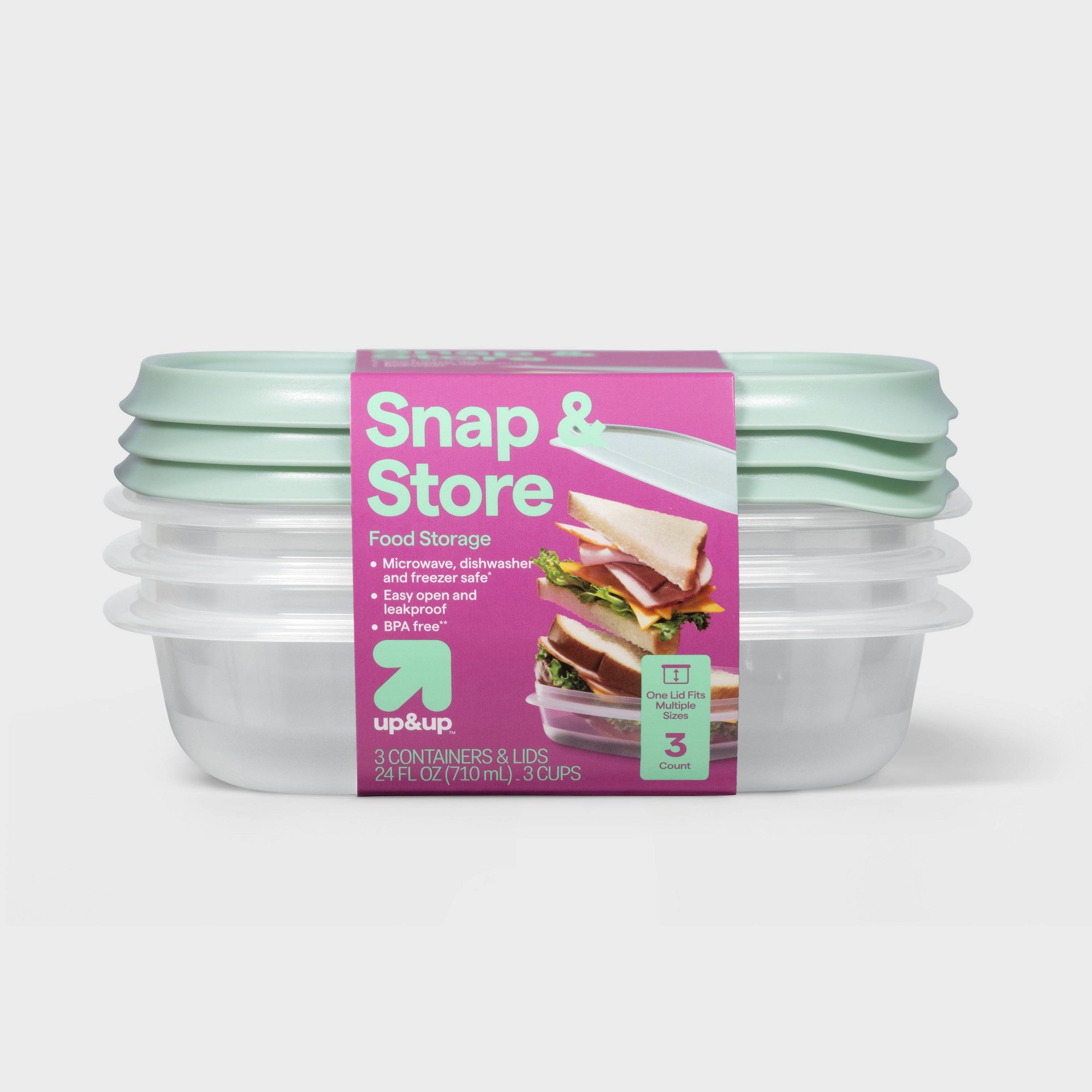 Food Storage Square Containers - Wadah Penyimpanan Makanan Persegi 3ct Dengan