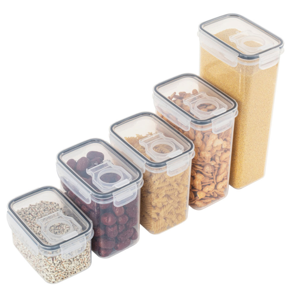Food Storage Kitchen Container Set - Kotak penyimpan makanan plastik tertutup, toples