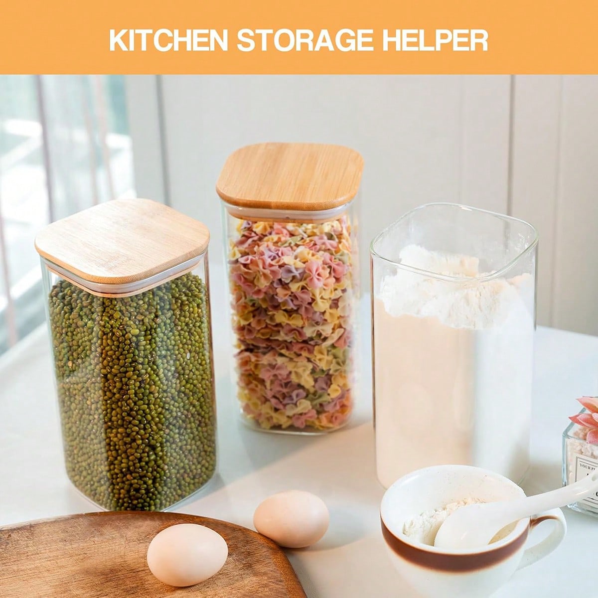 6 Buah Stoples Penyimpanan Mak - Food Storage Jar Glass ulasan dan harga