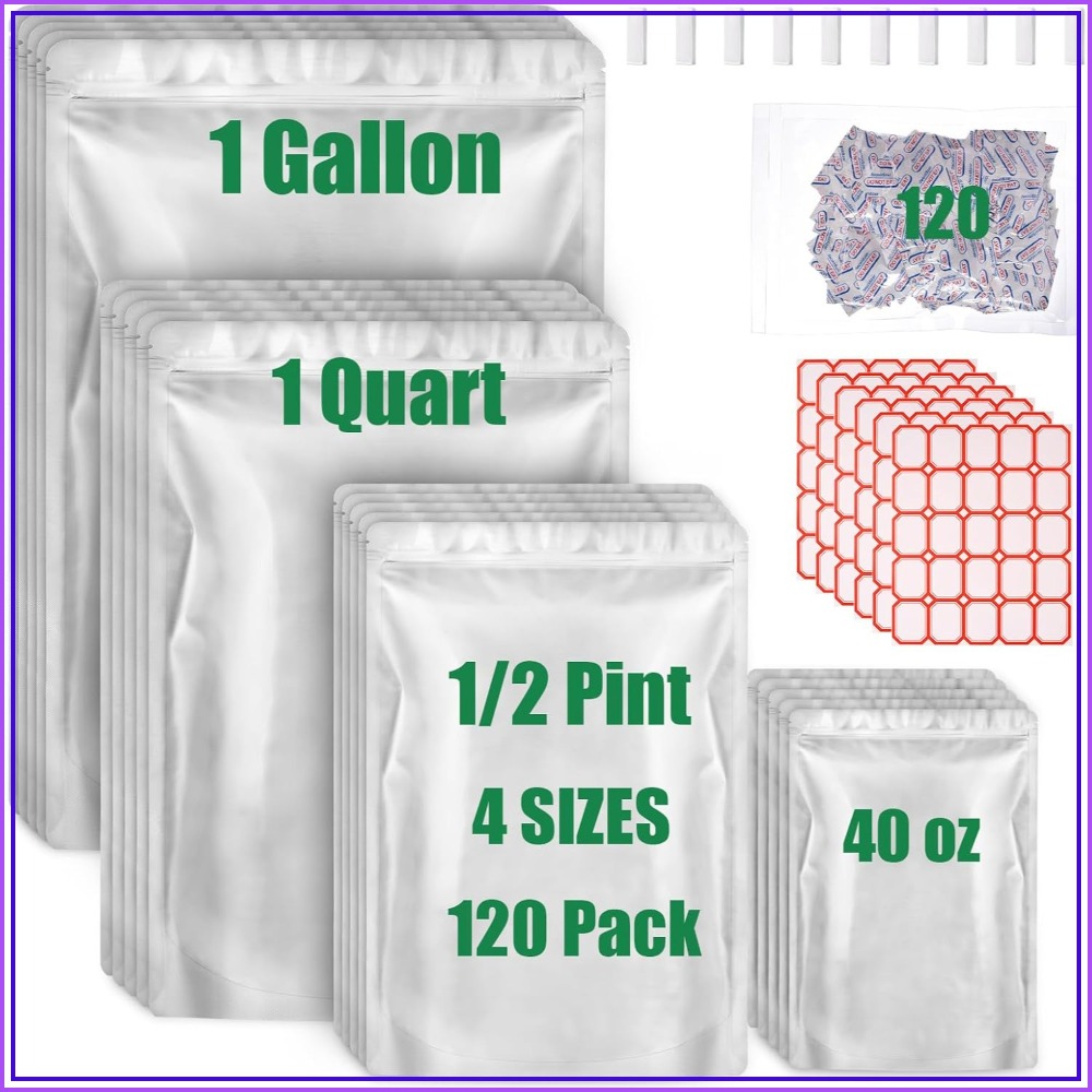 120 Kantong Mylar untuk Penyim - Food Storage Oxygen Absorbers ulasan dan harga