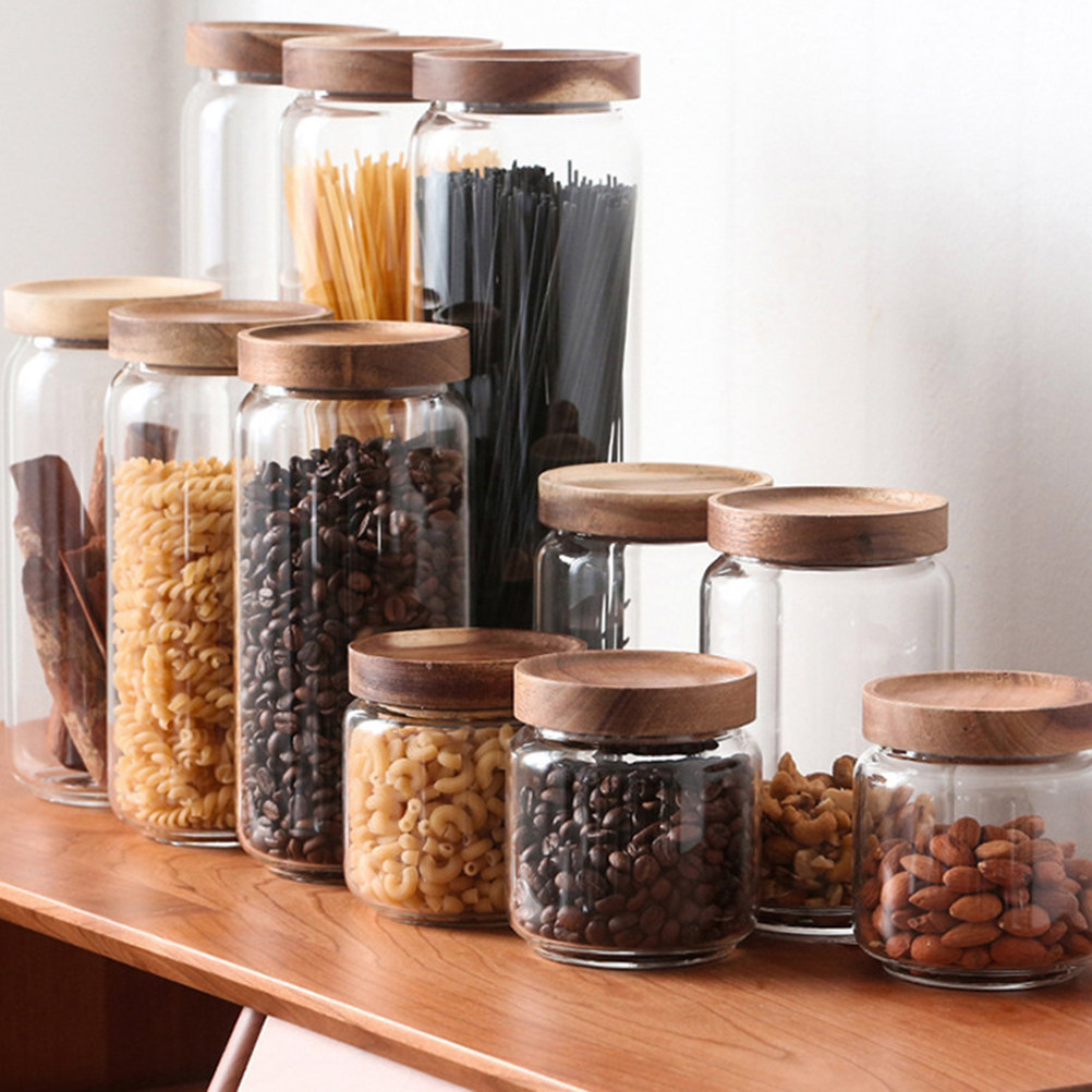 1Pcs Wadah Penyimpanan Biji-bi - Food Storage Jar Glass ulasan dan harga