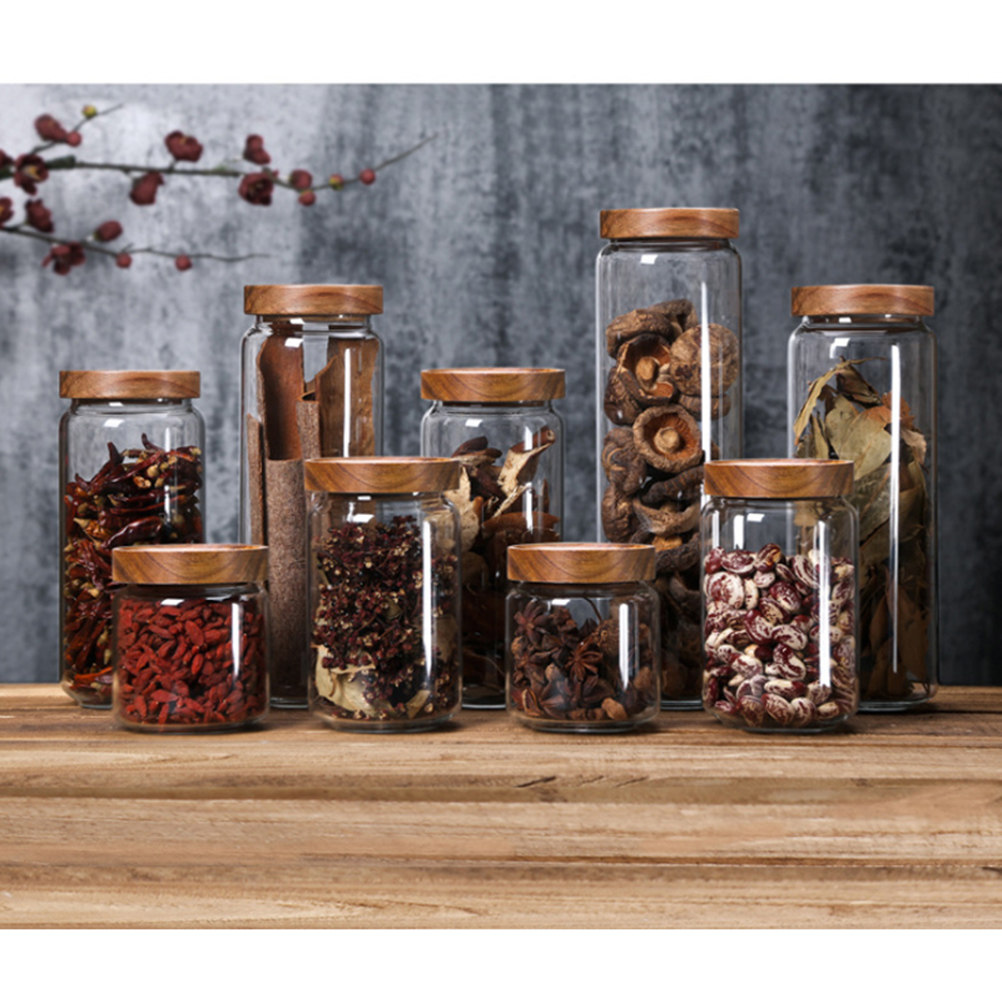1Pcs Wadah Penyimpanan Biji-bi - Food Storage Jar Glass ulasan dan harga