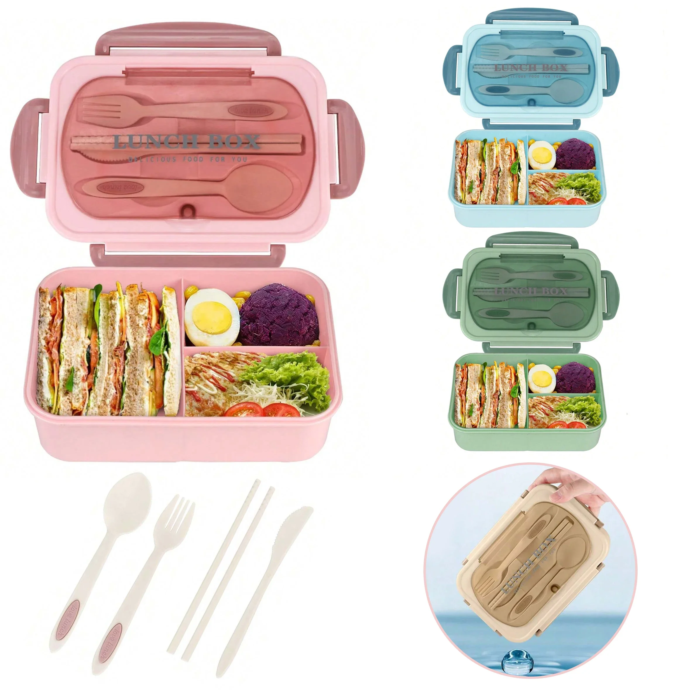 Kotak Bento Dewasa dengan 3 Ko - Food Storage Safety ulasan dan harga