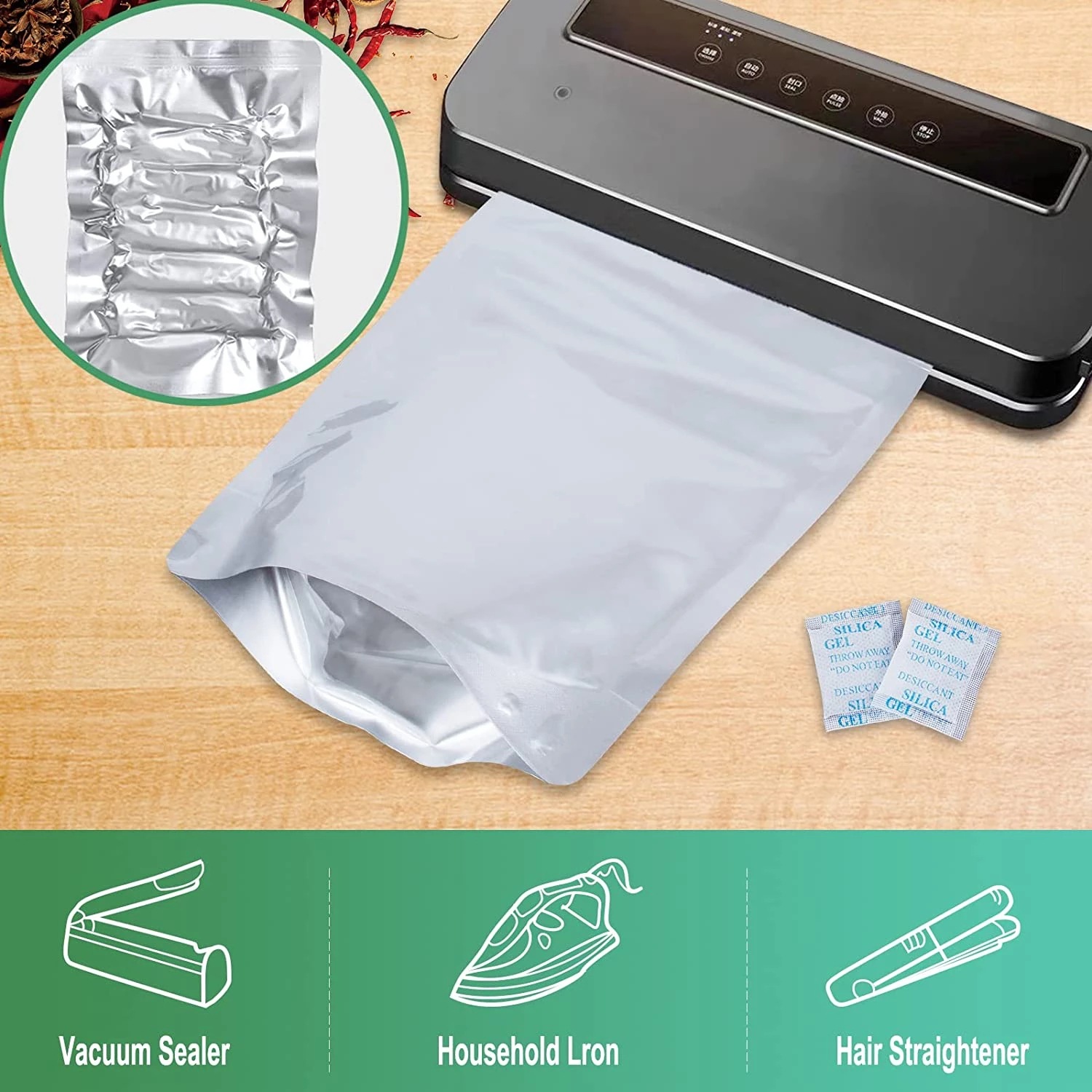 50Pcs Kantong Kemasan Aluminiu - Food Storage Oxygen Absorbers ulasan dan harga