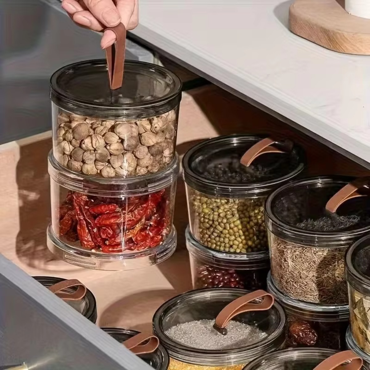 Kotak Bumbu Genggam Bulat 3-La - Food Storage Jars Plastic ulasan dan harga