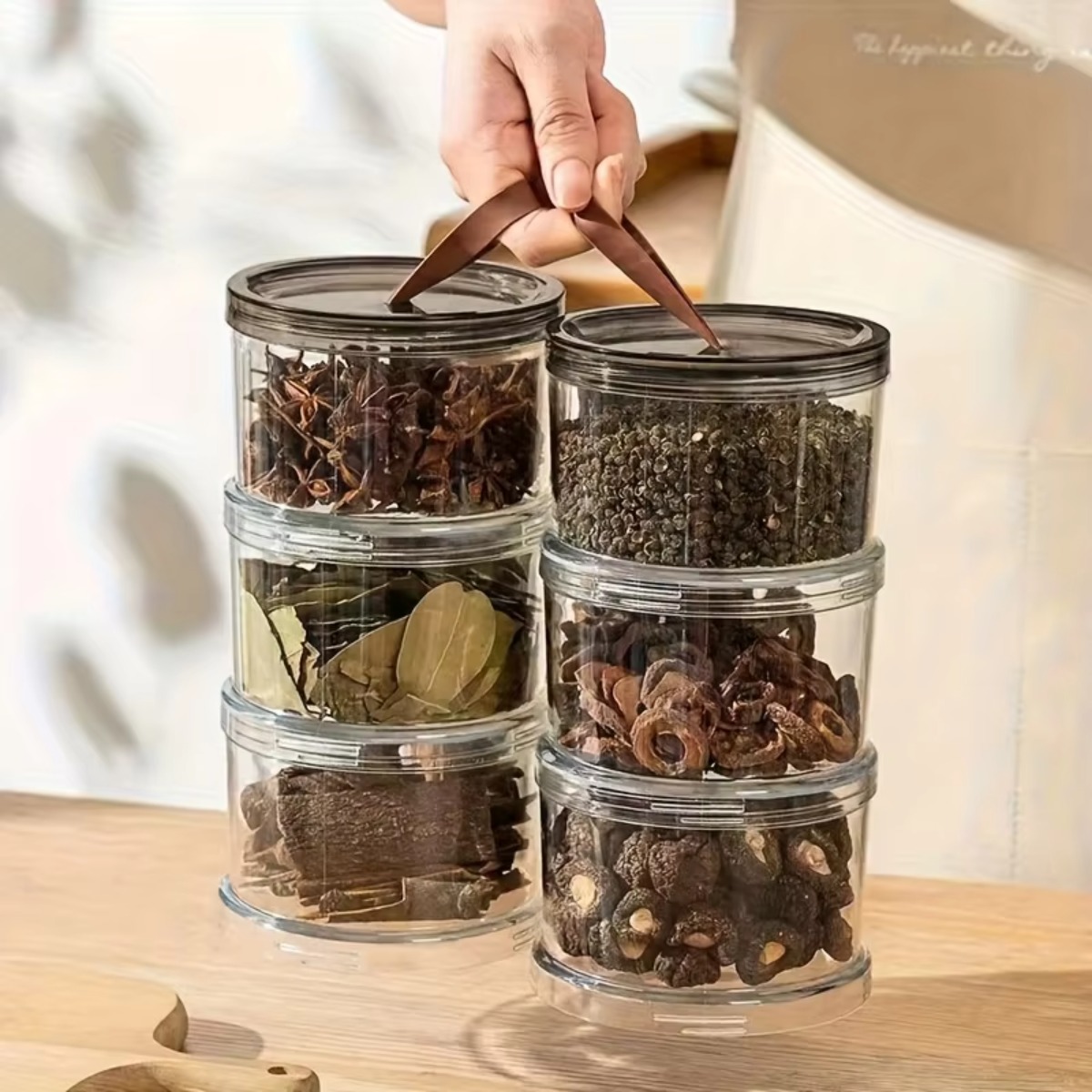 Kotak Bumbu Genggam Bulat 3-La - Food Storage Jars Plastic ulasan dan harga