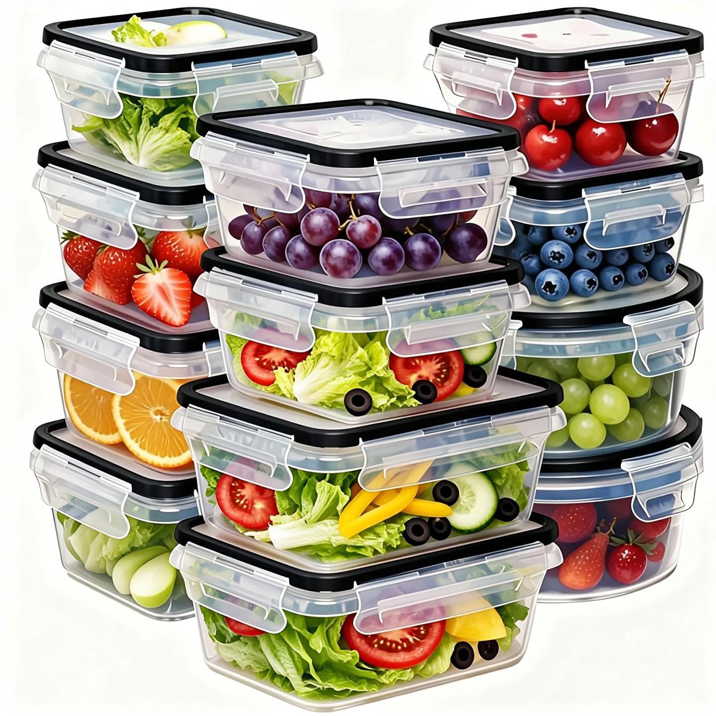 「Pengiriman Gratis」 40 Pcs Set - Food Storage Kitchen Container Set ulasan dan harga